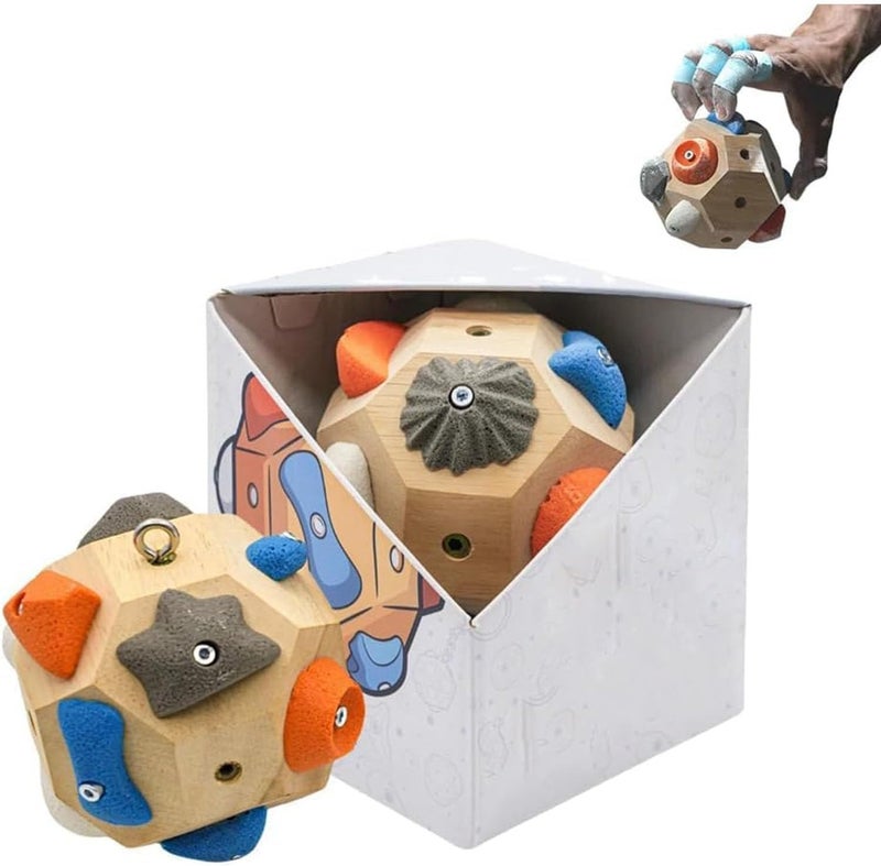 BRELIL Handcrafted Boulder Block - Build Strength and Precision, Rock Climbers Gift for Mountain Climbing Present, 3D Rock Climbing Training Ball for Finger Strength, Finger Training Tool for Climbers - Image 1